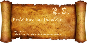 Mrákovics Dusán névjegykártya